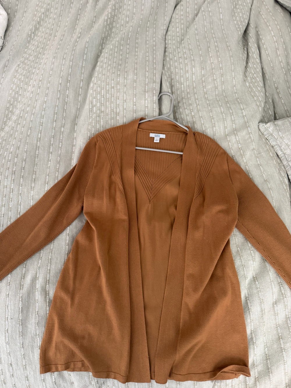 Croft and Barrow Open-Front Rust Brown Women's Cardigan Sweater